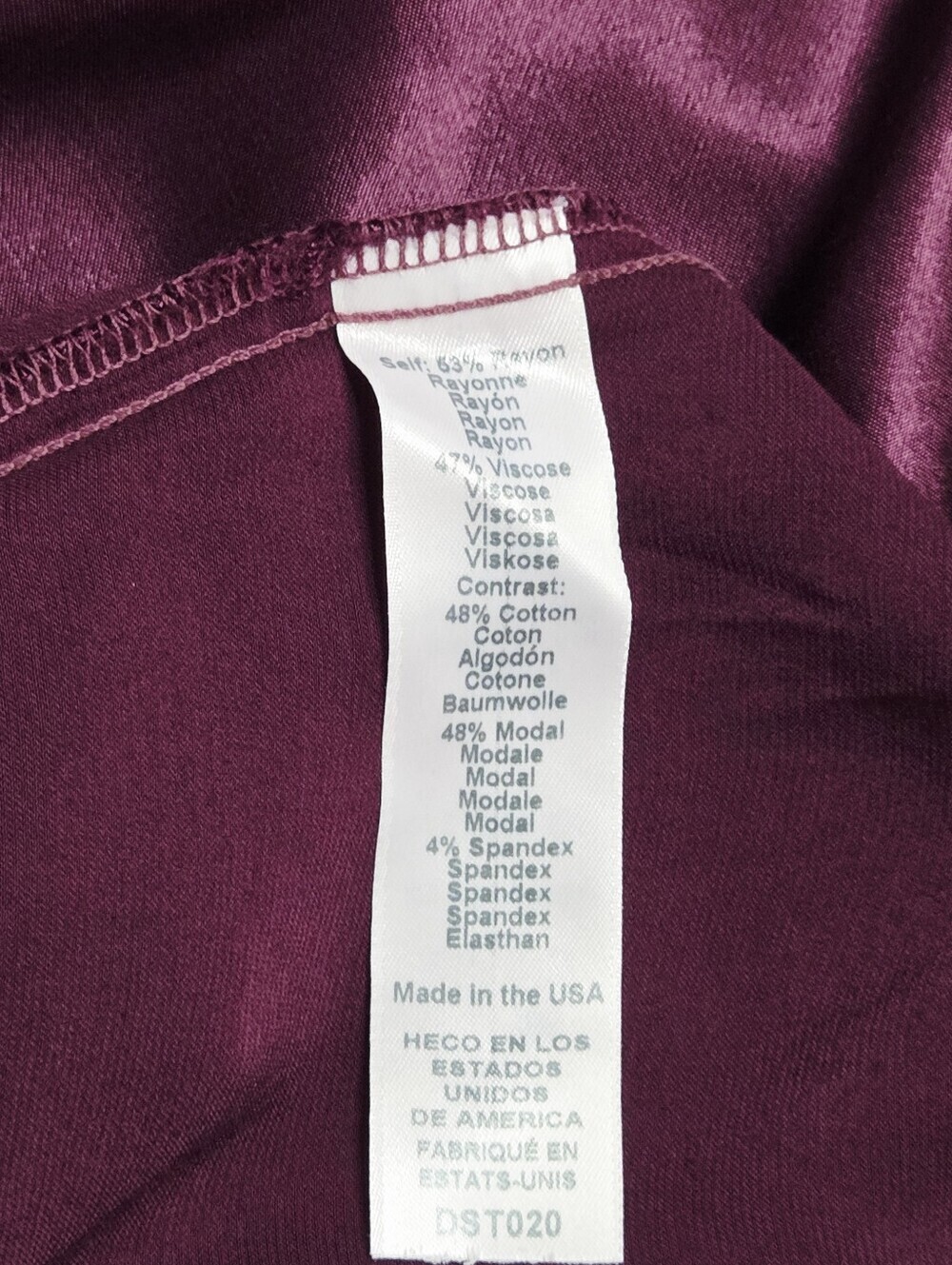Michael Stars Sutton V-Neck Mixed Media Midi Dress Beetroot Medium NWT - Picture 8 of 9